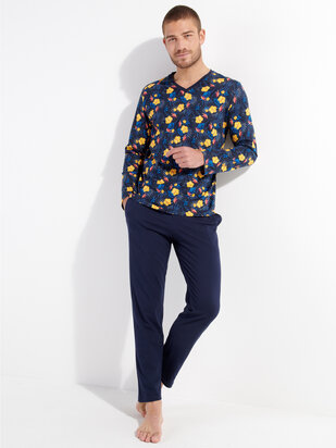 HOM Pyjama Lucky navy-print