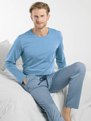 ISA Pyjama Micromodal stahlblau