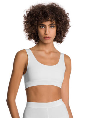 WOLFORD Beauty Cotton Crop Top Bra pearl
